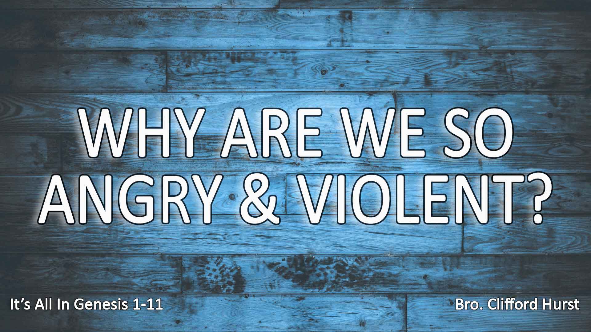 Why Are We So Angry & Violent?